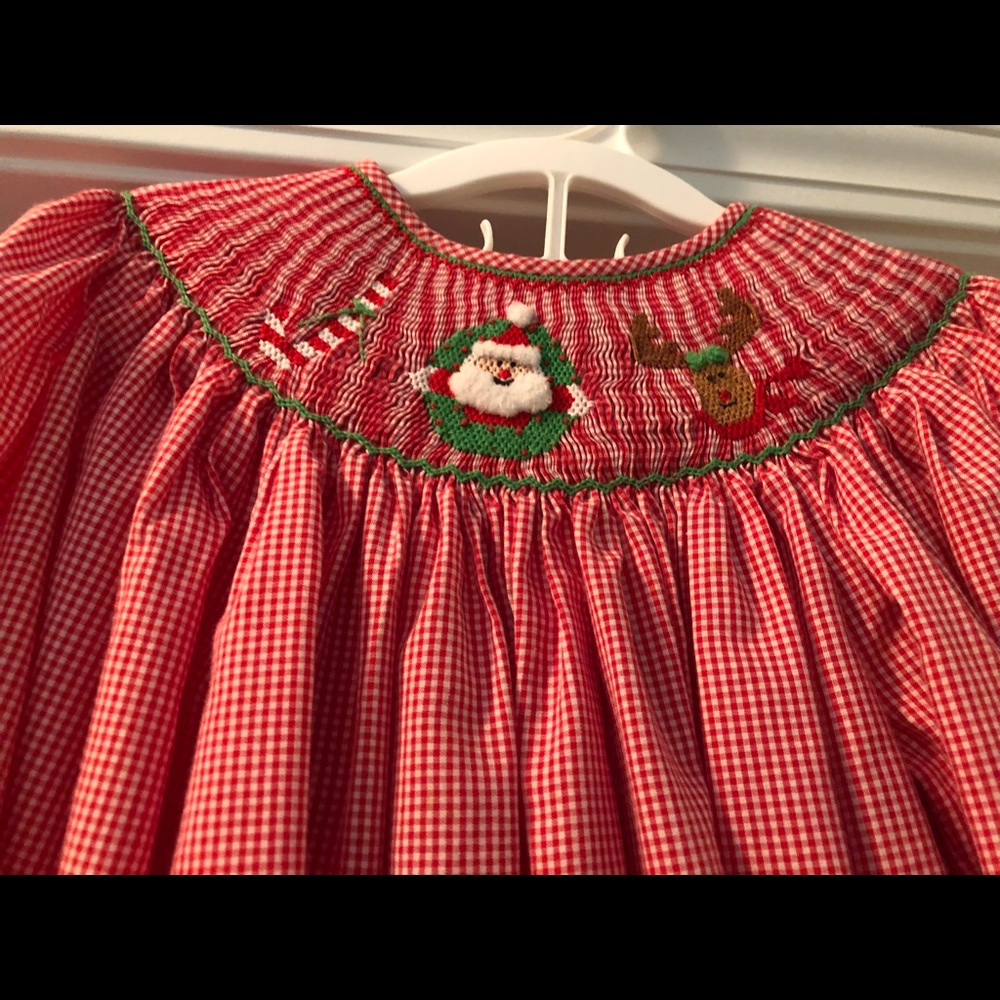 Just Ducky Red/white Gingham Christmas Dress